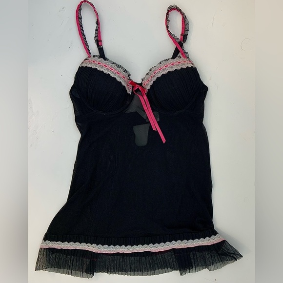 Rampage Y2k Intimates Bustier Pink Bow Slip Dress Women’s Small - Picture 3 of 10